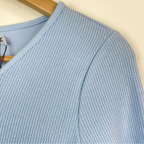 Lager 157 Hilja Ribbed Knit Open Front Single Button Long Sleeve Cropped Top New - Picture 8 of 15